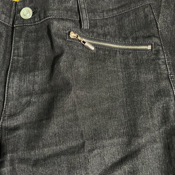 ST. JOHN YELLOW LABEL Black Denim Jeans Zippers Sz 6 - Picture 8 of 12